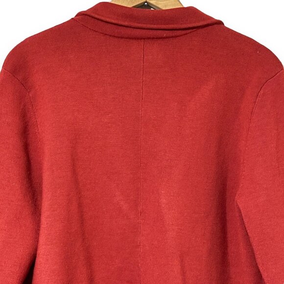 1901 Solid Red Oversized Button Thick Knit Cardigan Sweater Womens Large Pockets - Picture 5 of 8